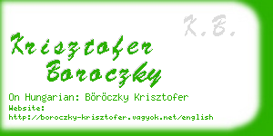 krisztofer boroczky business card